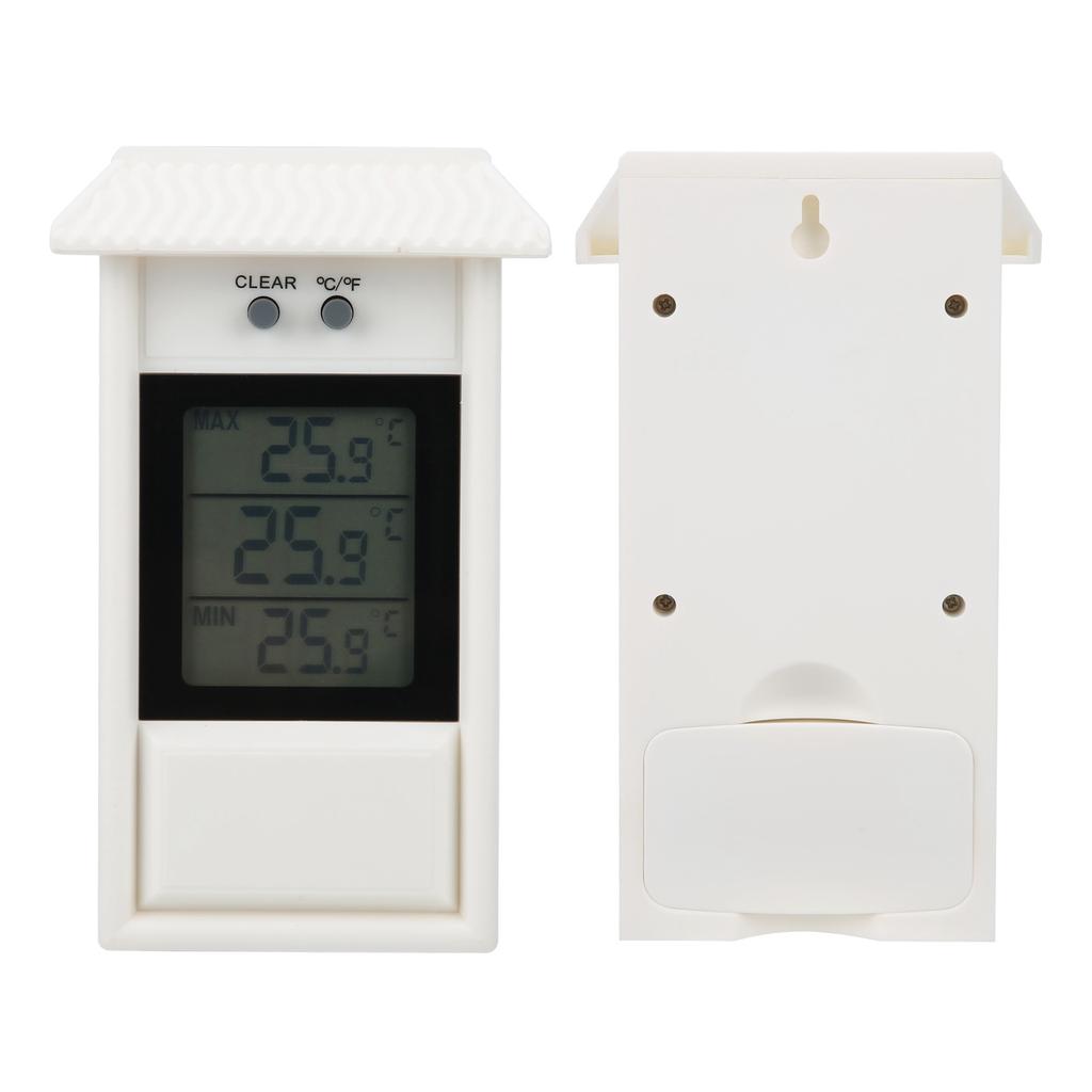 Digital Thermometer Outdoor Garden Waterproof Thermometer White Temperature Gauge with Hook Waterproof Thermometer Thermometer