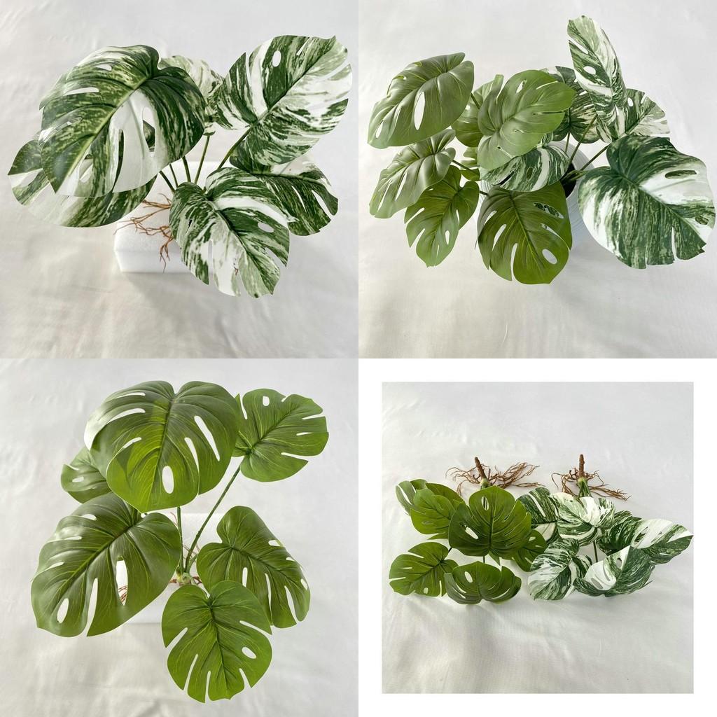 Grünes Künstliches Monstera-Blatt 7 Köpfe für Hawaiianische Party-Dekoration Home Styling