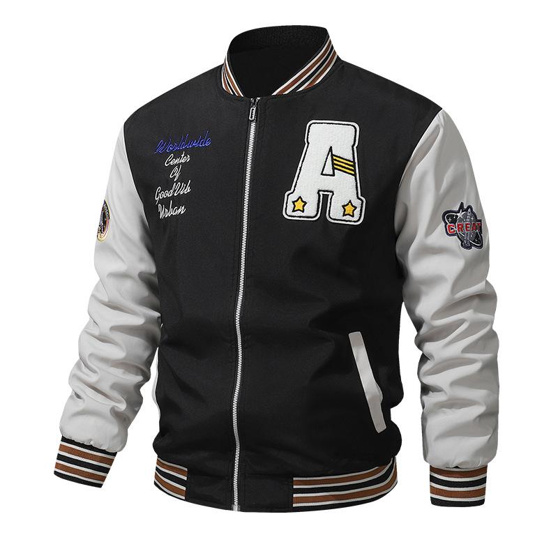 Colorful Baseball Jacket, Men's Loose and Versatile Top, Jacket, Men's Clothing