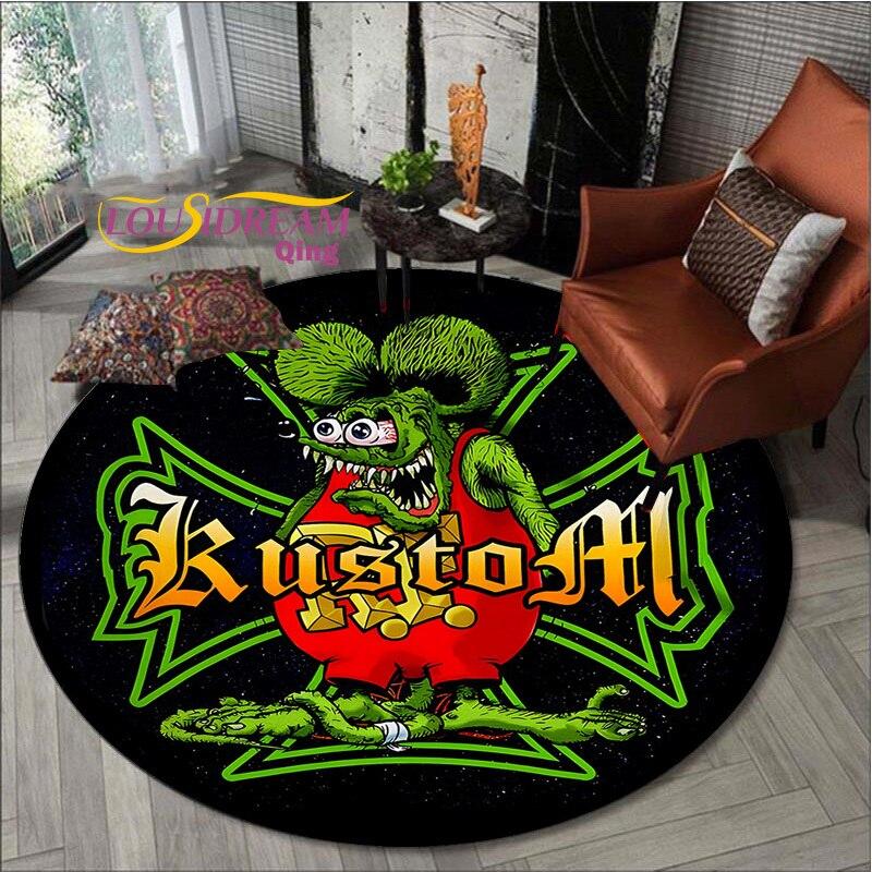 Covor Rat Fink Covor rotund retro Decor camera de zi Covor Mancave Covoare Covoare pentru dormitor Scaun Covor Cadouri