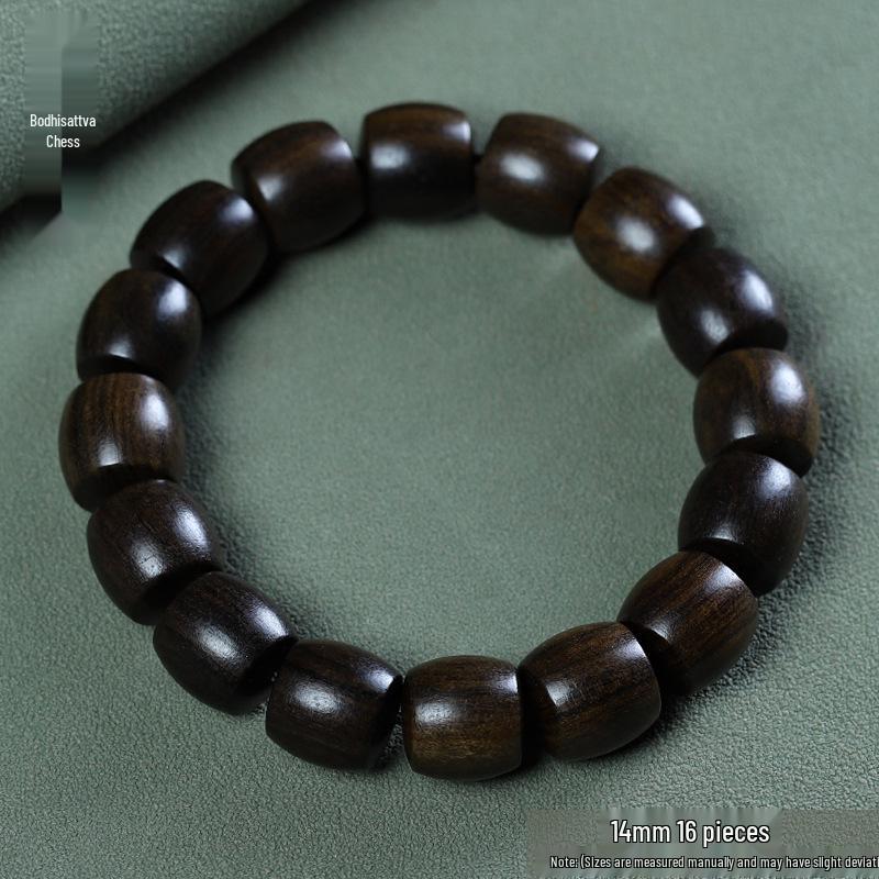 Unisex Handmade Green Sandalwood Bead Bracelet - Ethnic Style, Exquisite Design