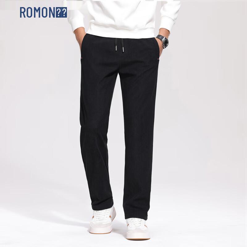

ROMON Men s Fleece-Lined Corduroy Straight-Leg Casual Pants M