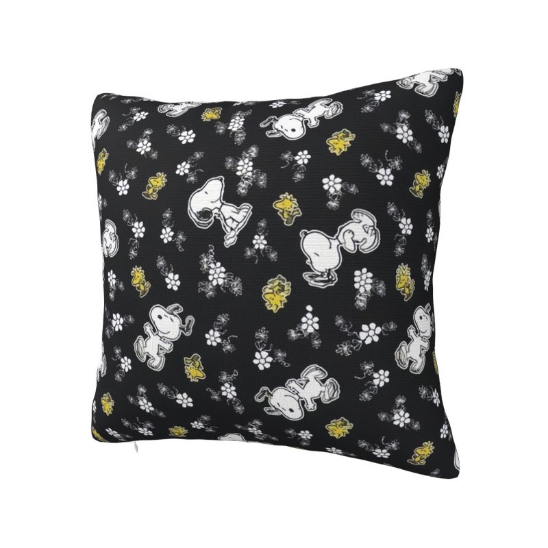 Custom Disney Snoopy Woodstock Cartoon Beagle Pillow Home Decorative Nordic Cushion Decoration Salon Square Pillowcase