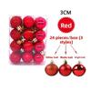 30mm Pack 24 Christmas Matte And Glitter Decor Ball Festival Props Atmosphere