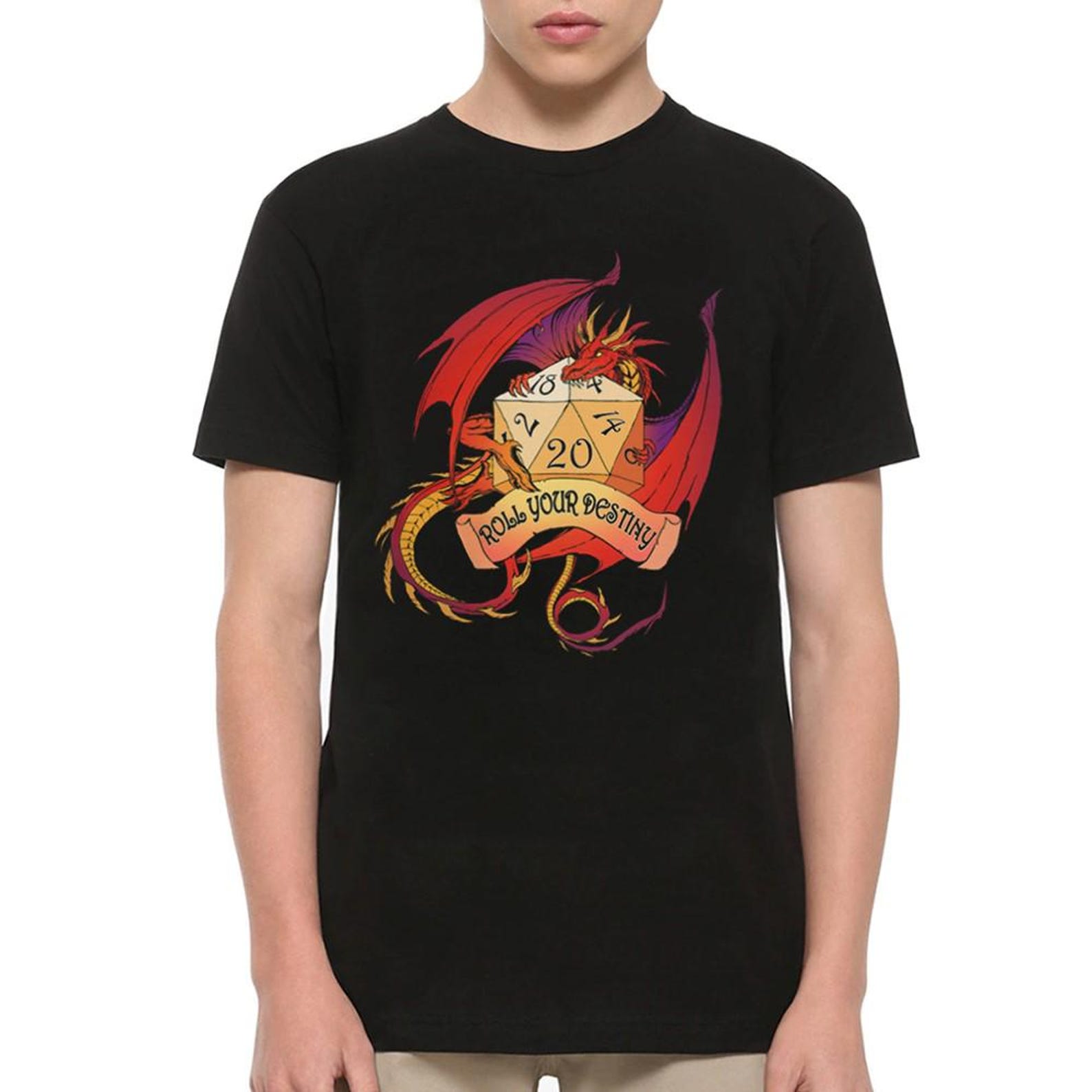 Dungeons and Dragons Roll Your Destiny T-Shirt, DnD Board Game Shirt (DND-289077) S