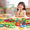 Geometric Buckle Chain Toy for Fine Motor Skills, Concentration & Hand-Eye Coordination with Large Particle Building Blocks