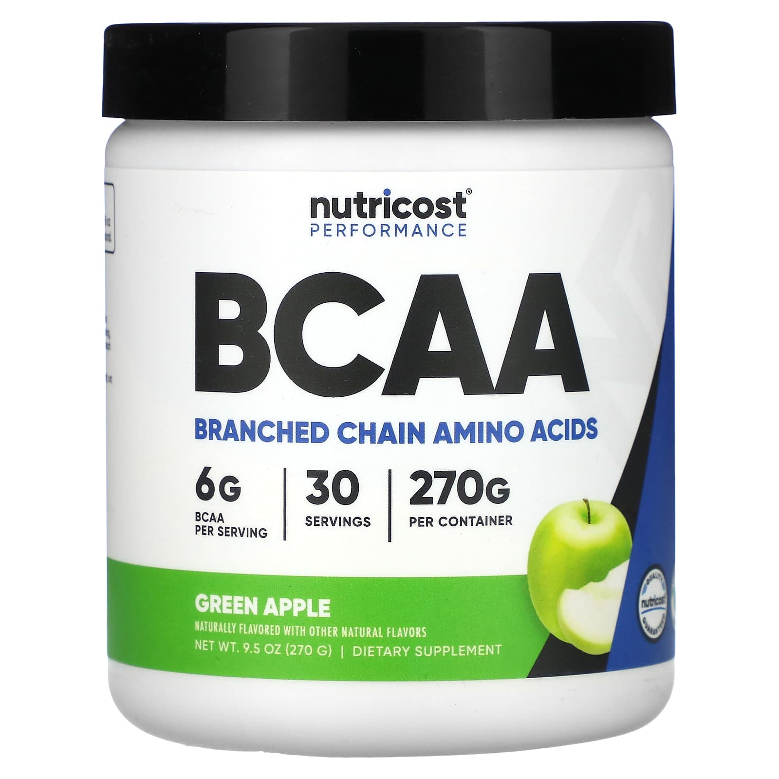 

Nutricost, Athletic Performance, BCAA, Green Apple, 9.5 oz (270 g)