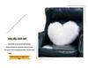 Heart-Shaped Plush Lumbar Pillow with Faux Wool Insert - Sofa & Office Backrest Cushion