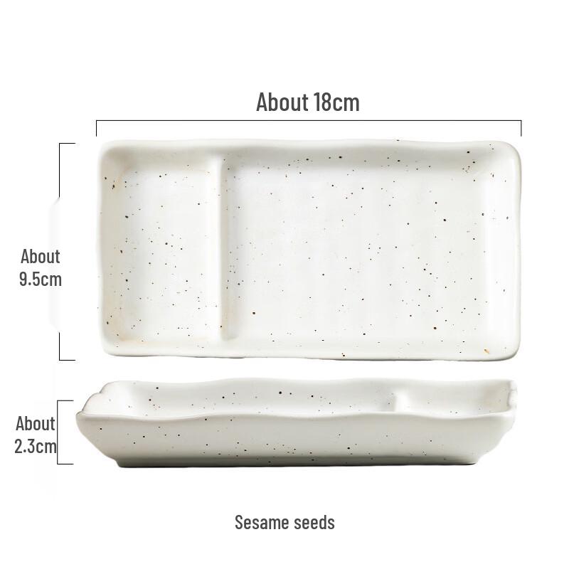Abay Japanese Style Two-Compartment Sauce Dish