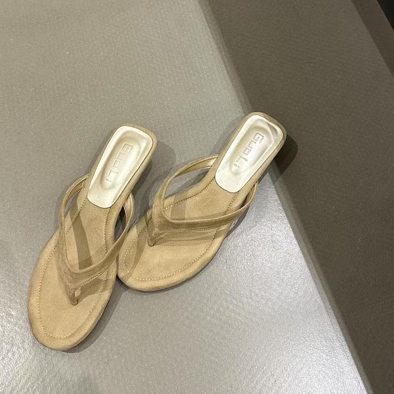 Fashion Female Spring Summer Round Toe Ladies Wedges Heeled Slippers Sandals Fashion Wedges Slippers Slides Shoes For Women Flip flops