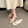 French evening breeze fairy lace flip-flops women wear 2025 summer new open-toed flip-flops cool slippers
