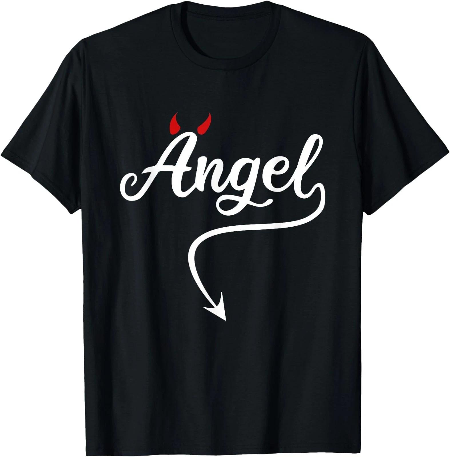 Devil Angel Costume Angel vs Devil Angel and Devil Halloween T-Shirt S