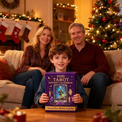 Calendário do Advento de Tarô 2025 24 Figuras de Cartas de Tarô 2D Colecionáveis Conjunto de Enfeites Calendário de Contagem Regressiva para o Natal