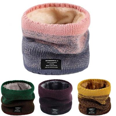 Winter Necks Warmer Plus Velvet Knitted Ring Scarf Neckerchief Collar