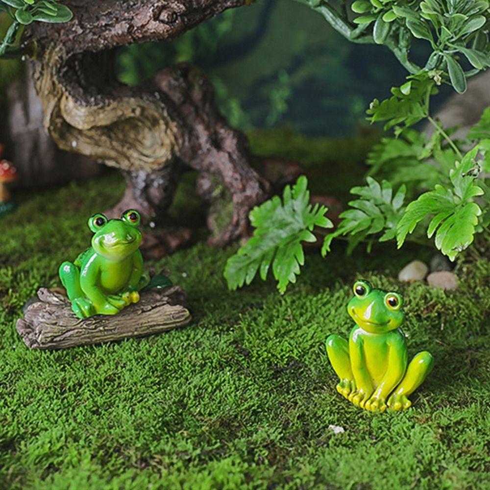 Mini Garden Frog Ornament Cartoon Micro Landscape Decoration Frog Figurines  Bonsai