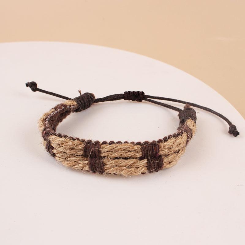 Dantuo Retro Hemp Rope Bracelet: European & American Style, Simple Men's Accessories