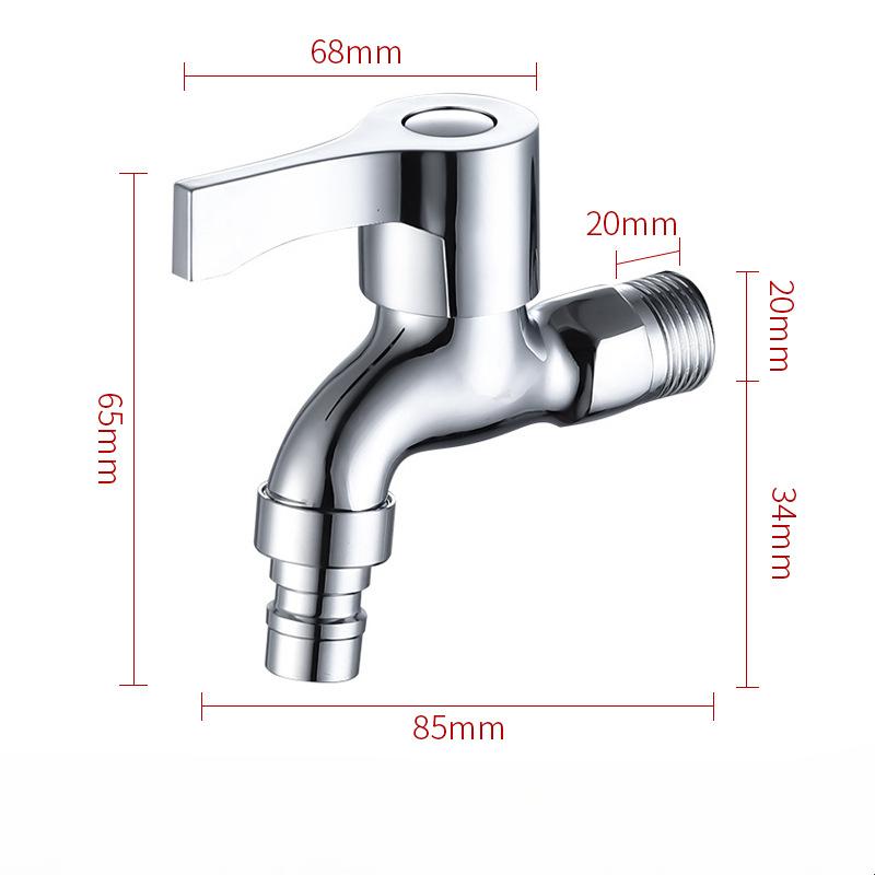 Washing Machine Sink Basin Cold Water Faucet Copper 4 Points