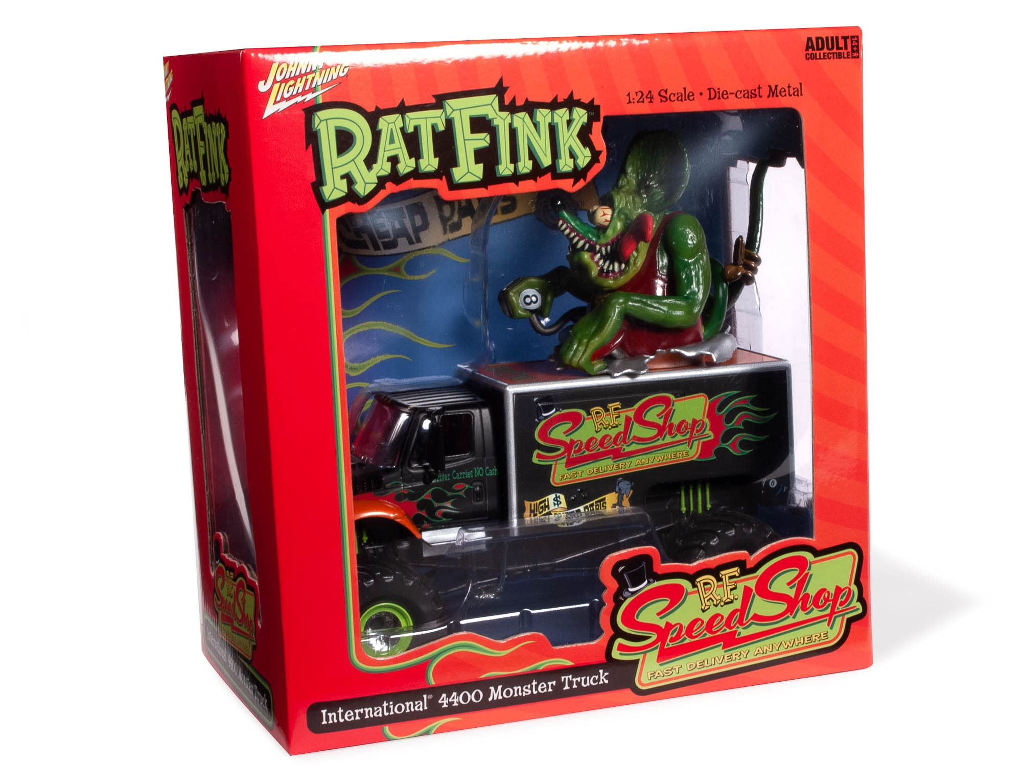 

Johnny Lightning Rat Fink Speed Shop Monster Truck Scale Diecast 124 чёрный