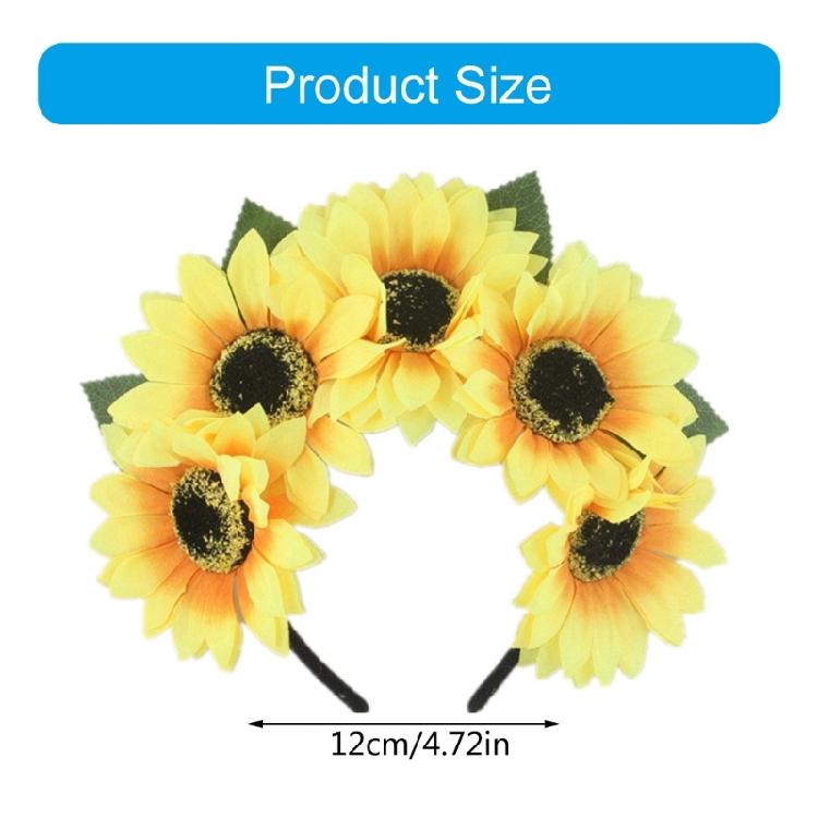 Luxurious Ethnic Style Headband Adjustable Flower Hair Hoop for Mardi Gras Girls