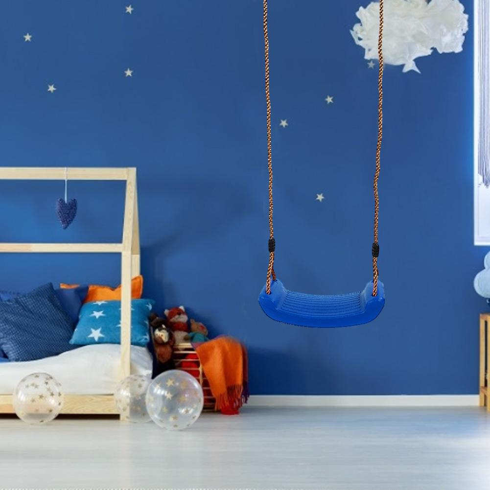 Hard Seat Child Kids Stable PVC Swing for Indoor Outdoor Game Play Blue