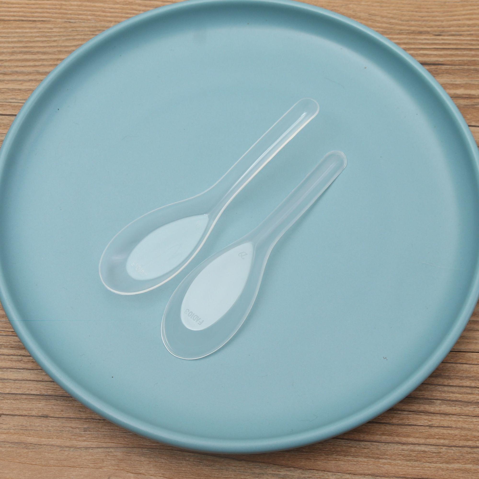 

50/200/300 шт. Домашняя кухня Прозрачные пластиковые одноразовые ложки для супа Азиатские инструменты 300pcs прозрачный