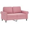 3 Piece Sofa Set with Cushions Pink Velvet