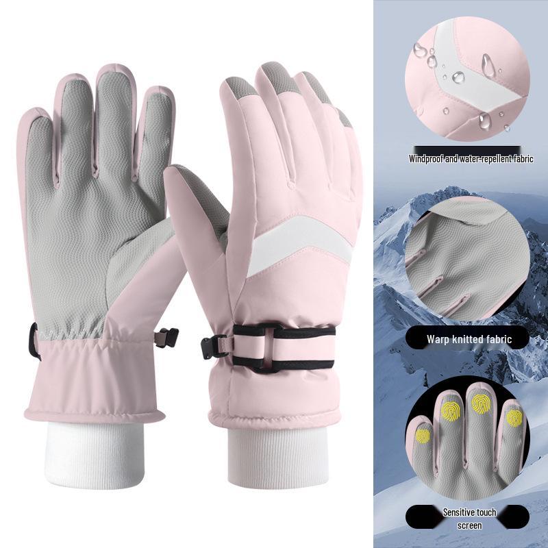 

Fleece-Lined Women’s Winter Ski Gloves: Thick, Windproof, Non-Slip, Touchscreen-Ready for Outdoor Sports & Cycling Women s One Size