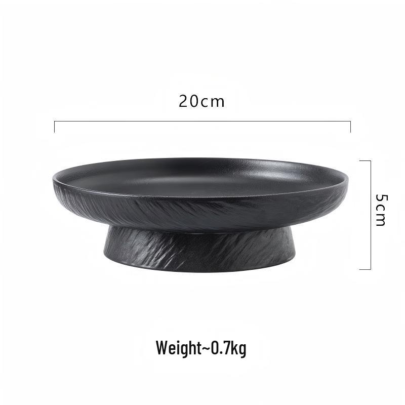 Japanese Style Ceramic High-Footed Fruit and Dessert Plate