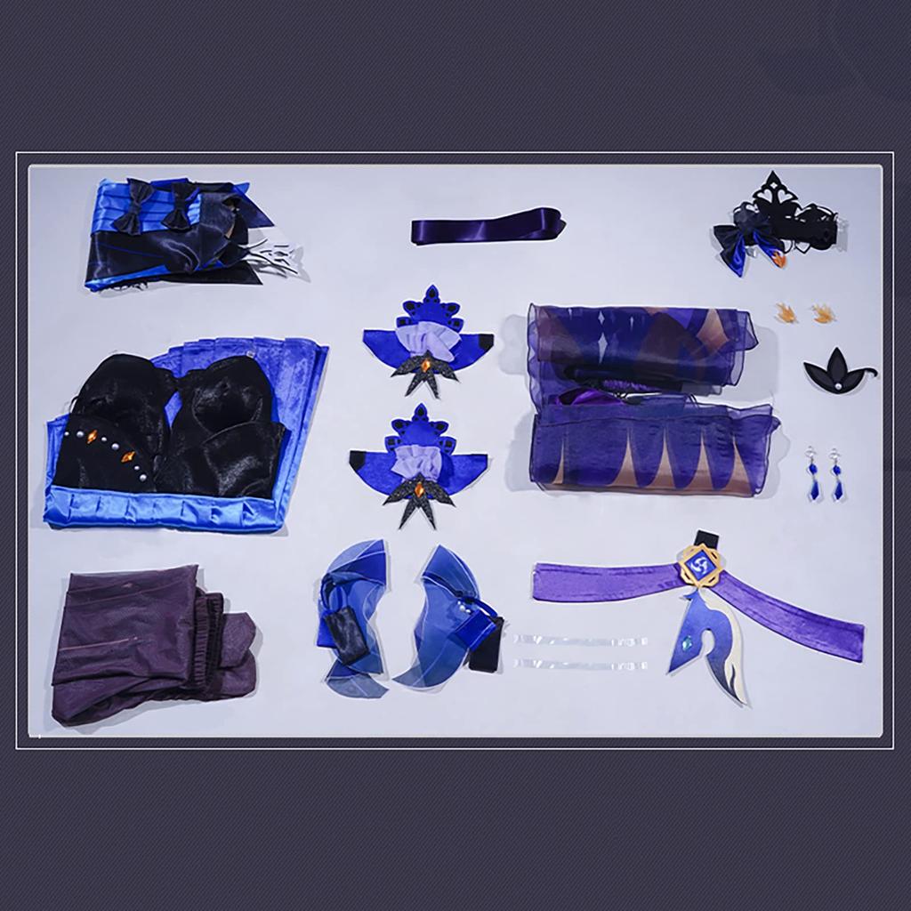 [Milky Time] Genshin Impact Keqing Cosplay Halloween Liyue Port New Skin Rainbow Skirt Dance