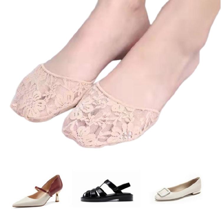 1 Pair Five Toe Forefoot Pads for Women High Heels Half Insoles Toe Topper Socks