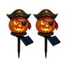 Halloween Party Accessory Solar Pumpkin Garden Stake Light, Waterproof Resin LED Jack O Lantern Lantern, Spooky Yard Lighting for Outdoor