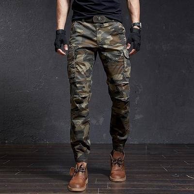Men's Trendy Multi-Pocket Camouflage Khaki Pants - Casual Ame Kaji Style for Spring and Autumn