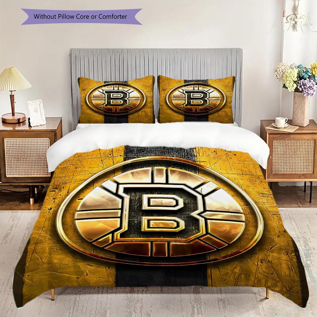 

Постельное белье с узором Boston Bruins Комплект одеял Покрывало Наволочка Домашний Декор Подарок на День Рождения (1 пододеяльник + 2 наволочки, без наполнителя) 135x200cm