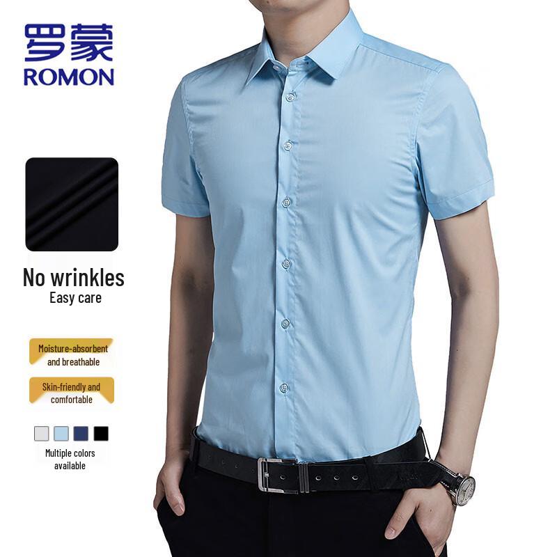 Romon Men s Short-Sleeved Business Shirt 5XL