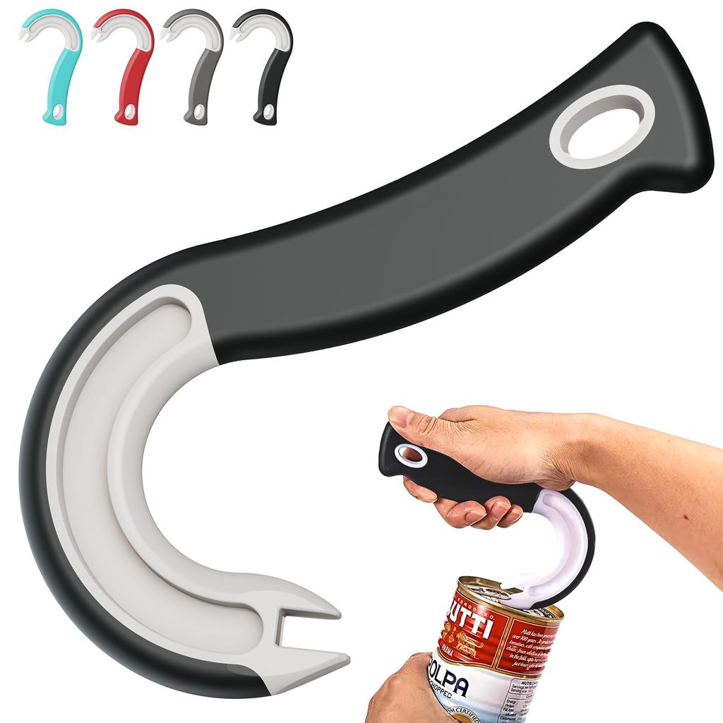 New Design Easy-Grip Hook Can Opener - Durable Plastic, Ideal for Home & Restaurant Use, Perfect Christmas Party Accessory