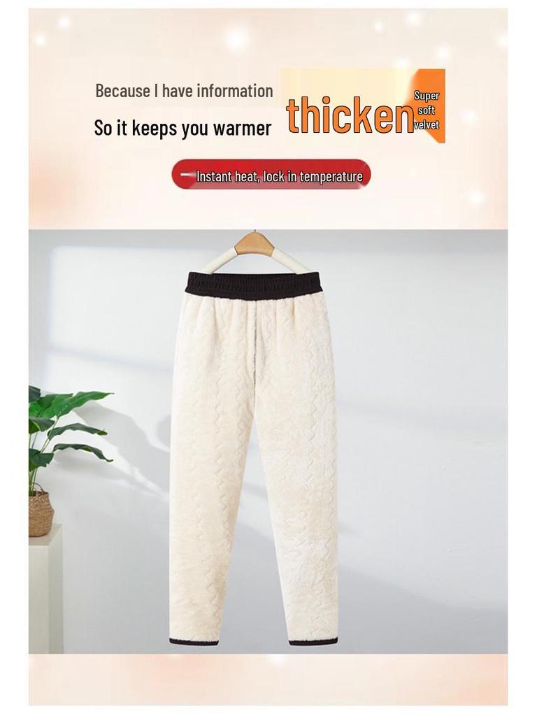 High-Waisted Fleece-Lined Winter Pants for Middle-Aged and Elderly Women