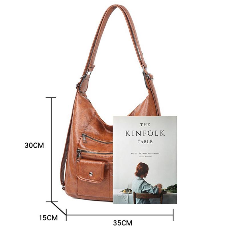 Street Retro Fashion Trend Women's Shoulder Crossbody Bag Zipper Large Capacity Travel Purse and Handbag Casual Backpack