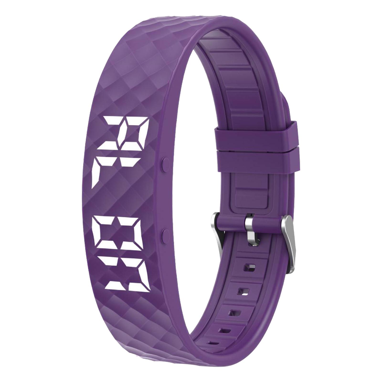 

Водонепроницаемые часы с бесшумным вибрационным будильником, браслеты-будильники для сна, перезаряжаемые, 45-дневная работа от батареи, для крепко спящих, студентов фиолетовый