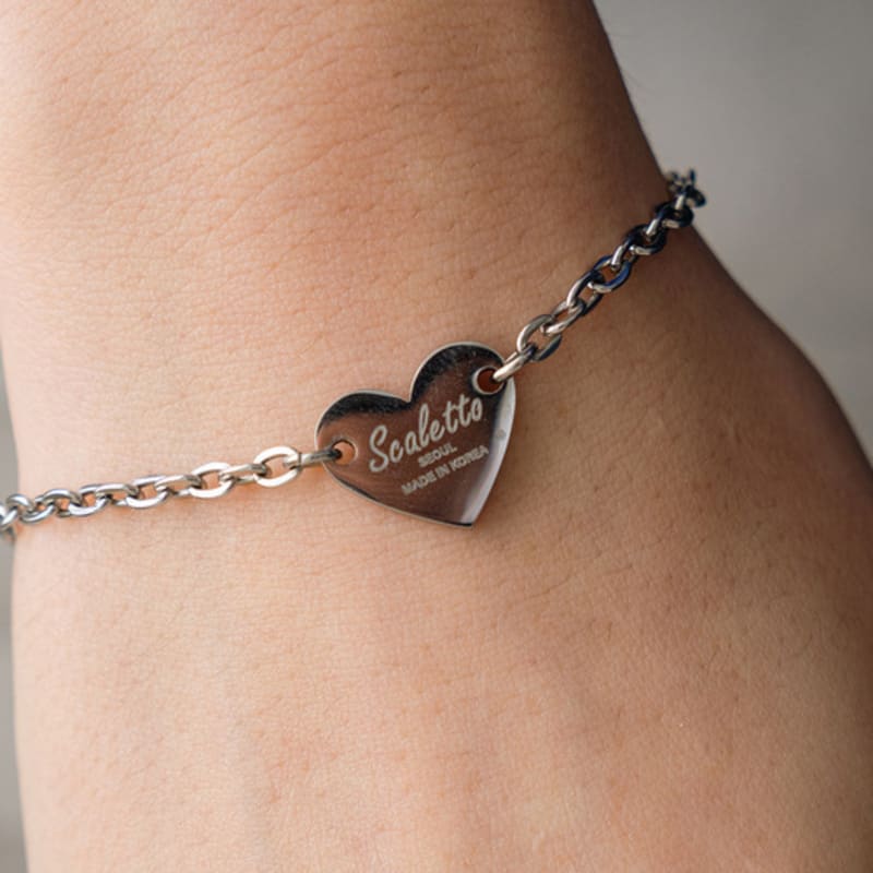 SCALETTO CKE301 [surgical steel]Reversible Heart Pendant Bracelet