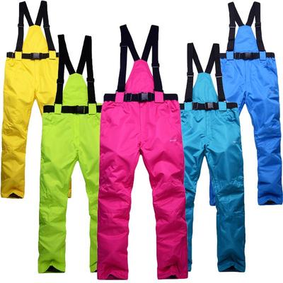 Men's and Women's Windproof Water-Repellent Ski & Mountaineering Bib Pants for Autumn and Winter