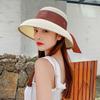 Retro French Hepburn Straw Hat Bow Female Summer Seaside Big Brim Sun Protection Shade Travel Vacation Leisure Wild Brim Beach H