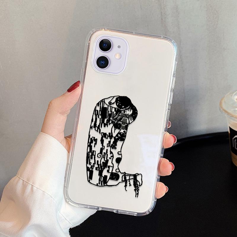 For iPhone 15 16 Pro Max Case For iPhone 11 13 14 Pro Max 13 12 Mini 7 8 XR XS X SE 3 Abstract Line Face Aesthetic Phone Cover