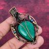 Faceted Zambian Emerald Gemstone Pendant Handmade Copper Wire Wrapped Jewelry