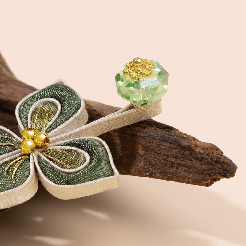 Flower Butterfly Cordwork Knot Button Decorative Sewing Button Fastener for Traditional Chinese Costume Cheongsam Embellishment