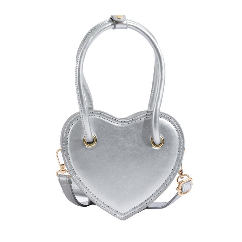 Adorable Mini Pu Heart Design Children's Shoulder Bag For Boys And Girls Fashionable Everyday Use