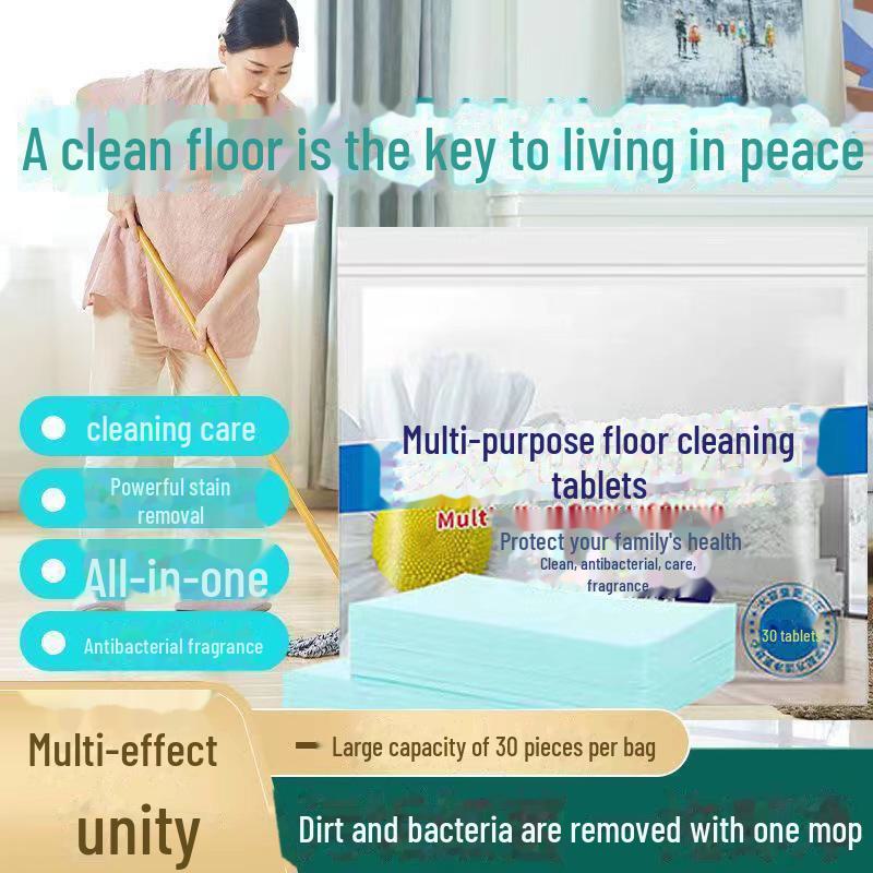 

Таблетки с многофункциональным средством для чистки деревянных полов и плитки: Мощное средство для дезинфекции и удаления воска для мытья полов в доме. 30 pieces фиолетовый