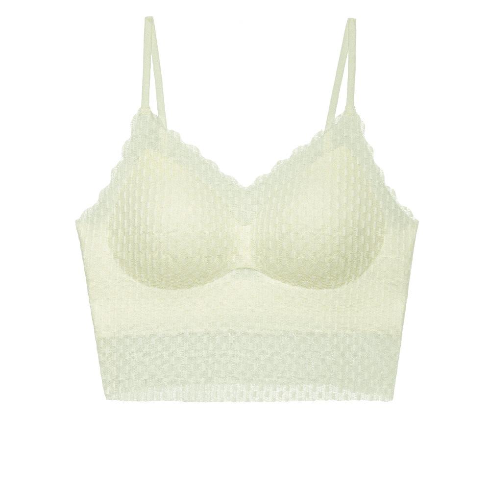 Podzimní a zimní krajka s tenkými špagetovými ramínky bez ocelových kroužků