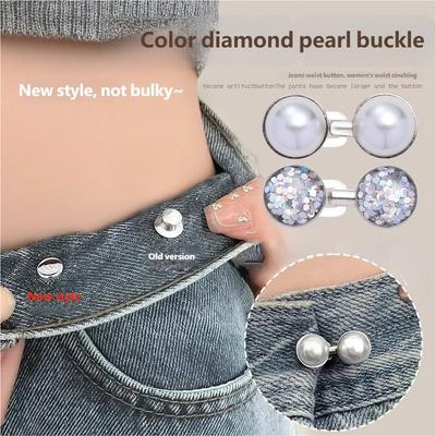 Waist Tightening Tool No Drill Adjustable Buckle for Pants Hidden Button Size Reducer Invisible Fastener Clothing Clip Easy Use Beltless Adjuster