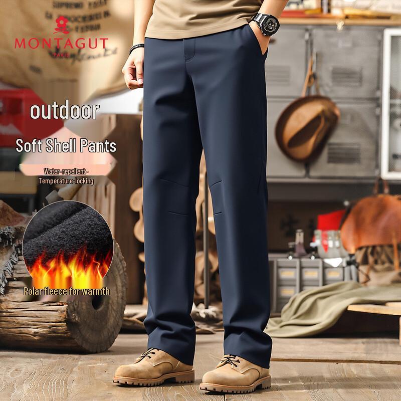 MONTAGUT Men s Winter Outdoor Softshell Hiking Pants with Fleece Lining L
