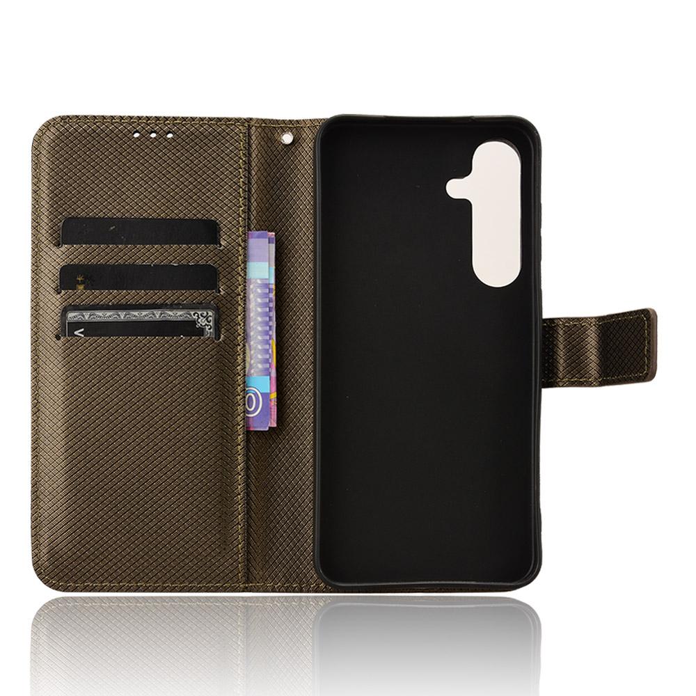 For Samsung Galaxy S25 Case PU Leather Diamond Texture Wallet Phone Cover